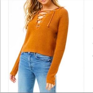 Forever 21 Lace-Up Hooded Sweater